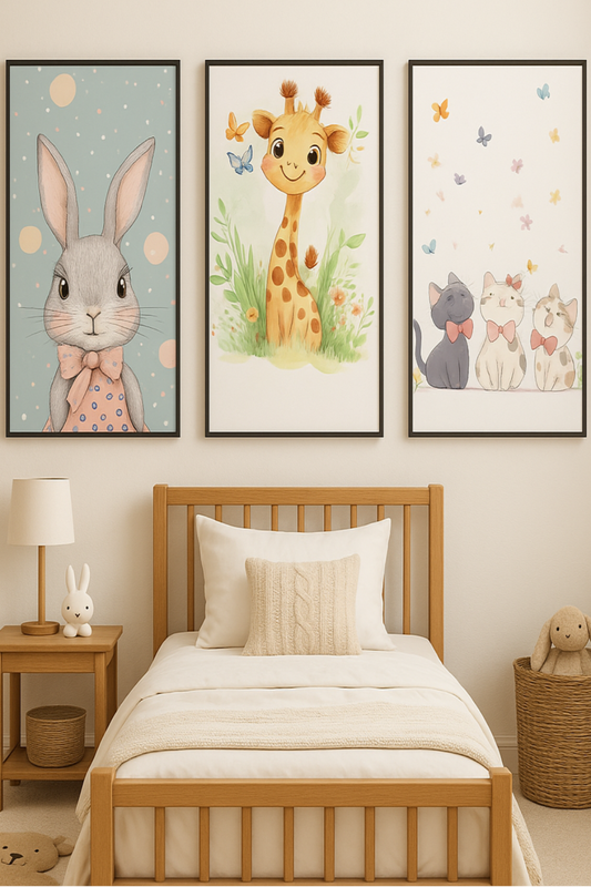 Ensemble de 3 Tableaux  - Les doux amis de l’enfance