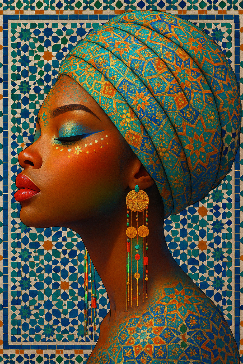 Tableau femme - Peau d’Afrique, Âme de Zellige